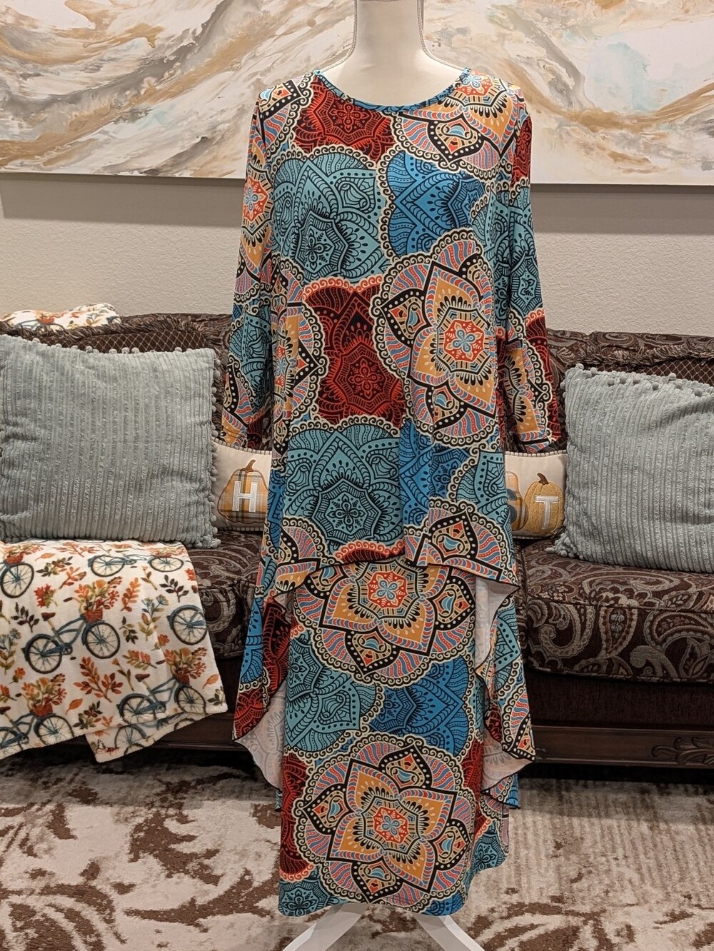 Colorful Mandala Print Skirt Set